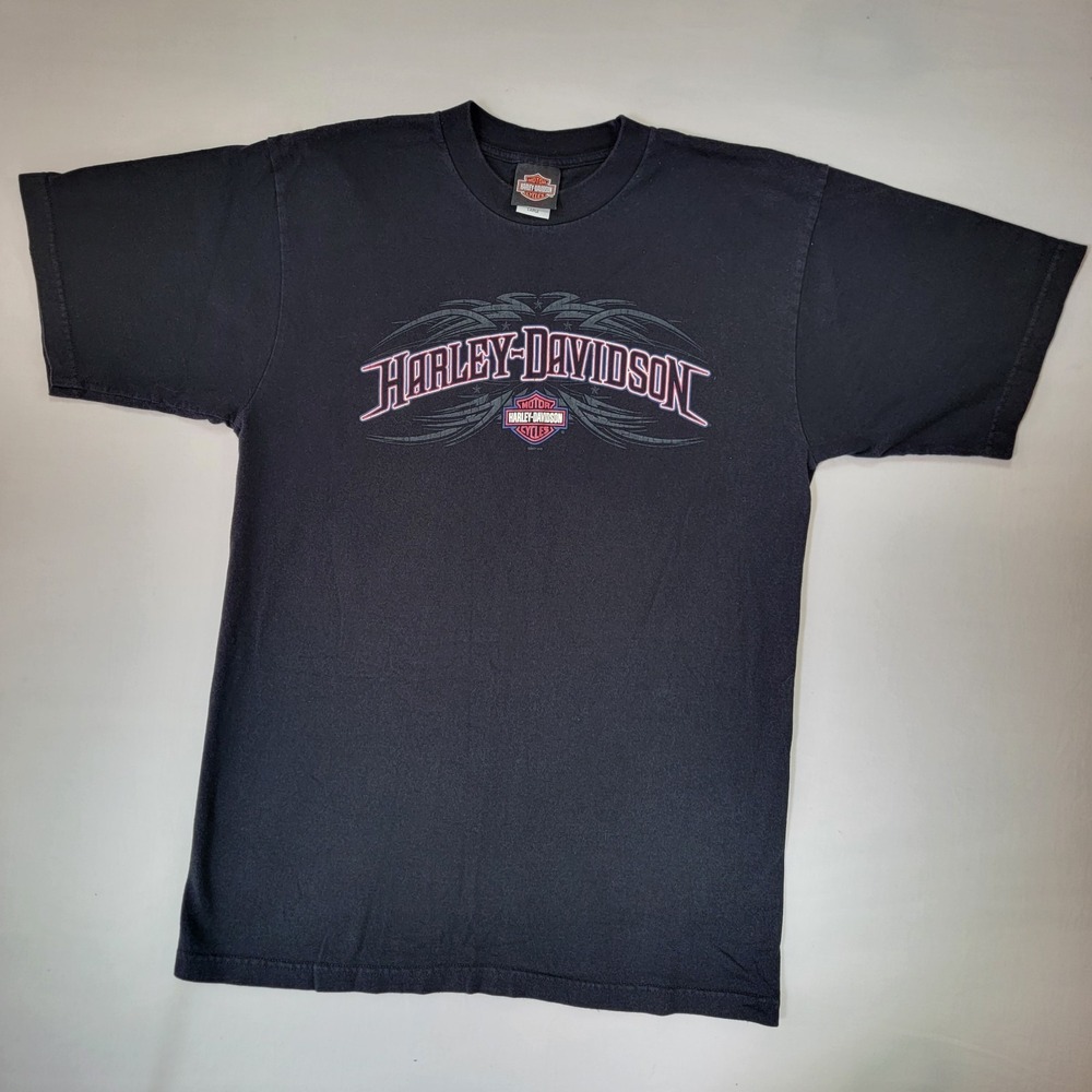 Harley-Davidson Hales Mansfield Ohio Graphic T-Shirt Black Mens Large 2007